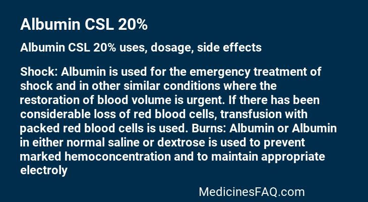 Albumin CSL 20%