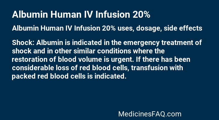 Albumin Human IV Infusion 20%