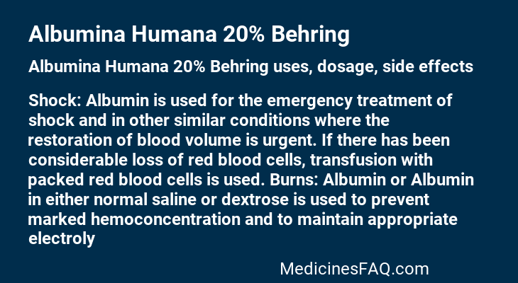 Albumina Humana 20% Behring