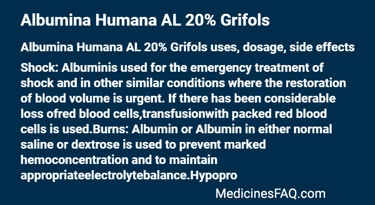 Albumina Humana AL 20% Grifols