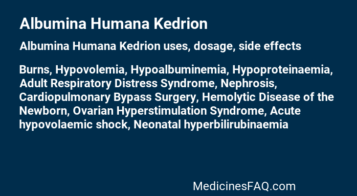 Albumina Humana Kedrion