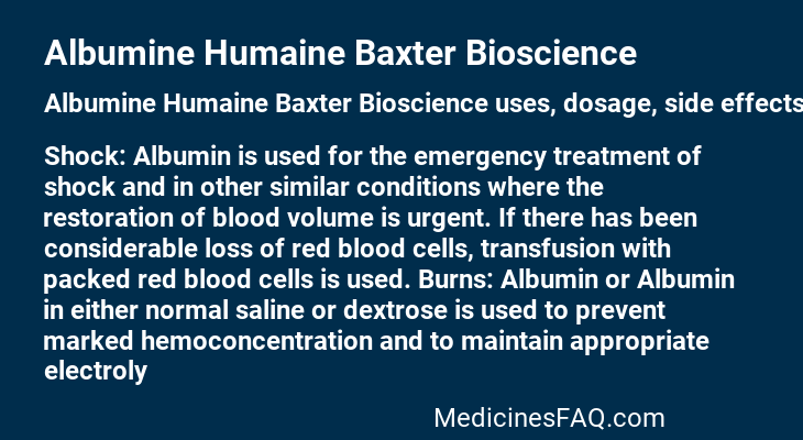 Albumine Humaine Baxter Bioscience