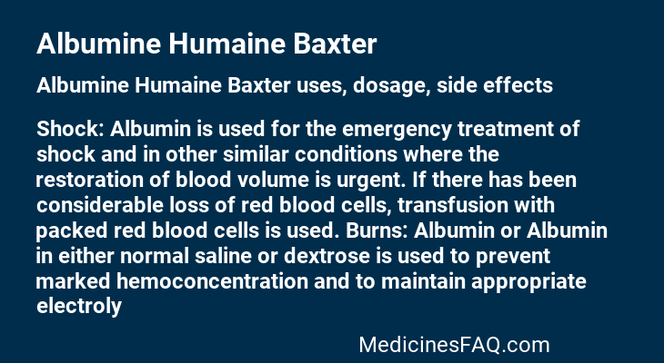 Albumine Humaine Baxter