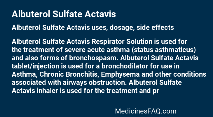 Albuterol Sulfate Actavis