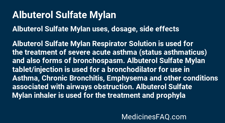 Albuterol Sulfate Mylan