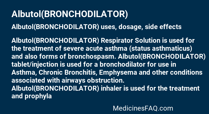 Albutol(BRONCHODILATOR)