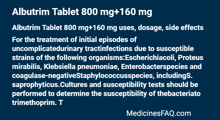 Albutrim Tablet 800 mg+160 mg