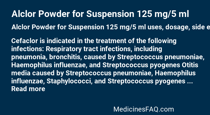 Alclor Powder for Suspension 125 mg/5 ml