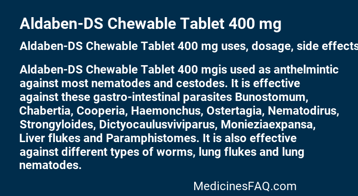 Aldaben-DS Chewable Tablet 400 mg