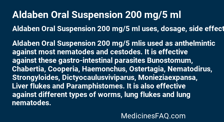 Aldaben Oral Suspension 200 mg/5 ml