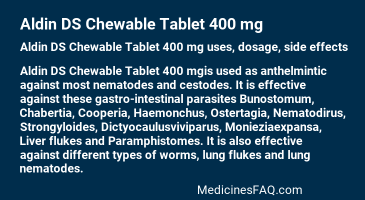 Aldin DS Chewable Tablet 400 mg