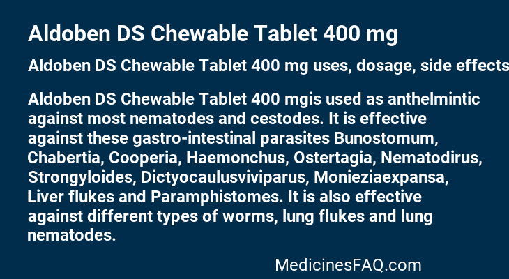 Aldoben DS Chewable Tablet 400 mg