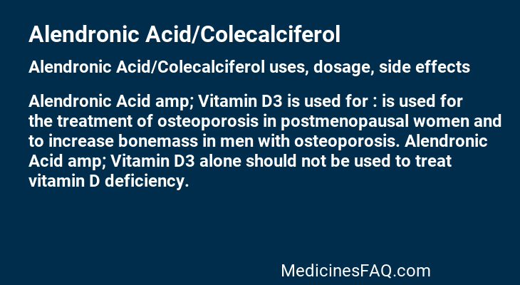 Alendronic Acid/Colecalciferol