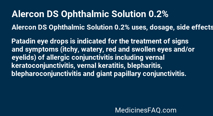 Alercon DS Ophthalmic Solution 0.2%