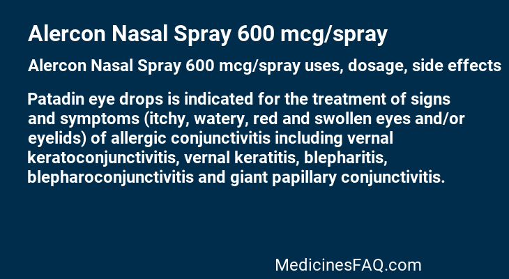 Alercon Nasal Spray 600 mcg/spray