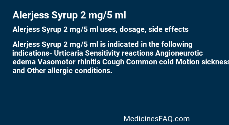 Alerjess Syrup 2 mg/5 ml