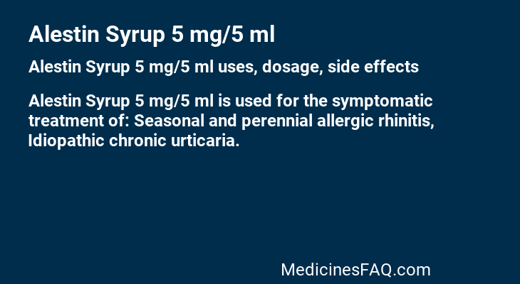 Alestin Syrup 5 mg/5 ml
