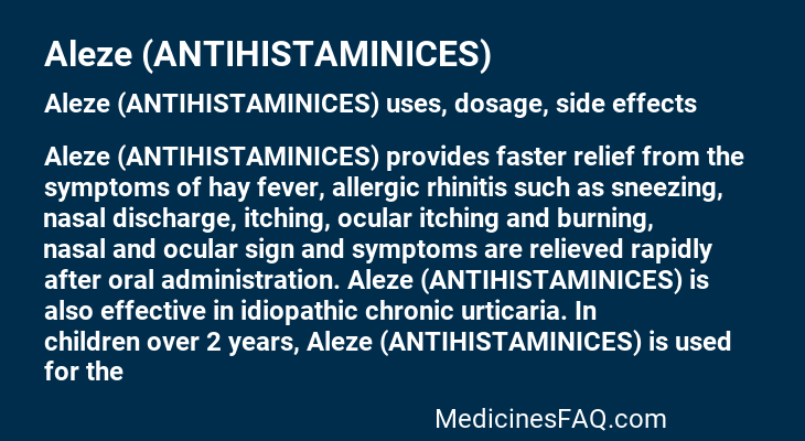 Aleze (ANTIHISTAMINICES)