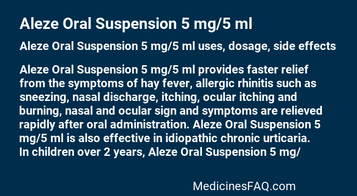 Aleze Oral Suspension 5 mg/5 ml