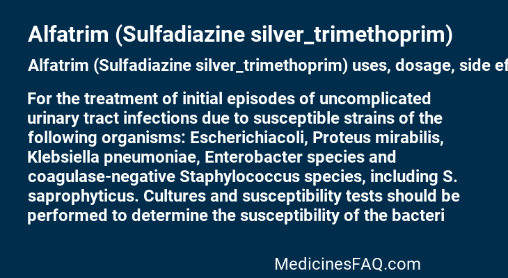 Alfatrim (Sulfadiazine silver_trimethoprim)