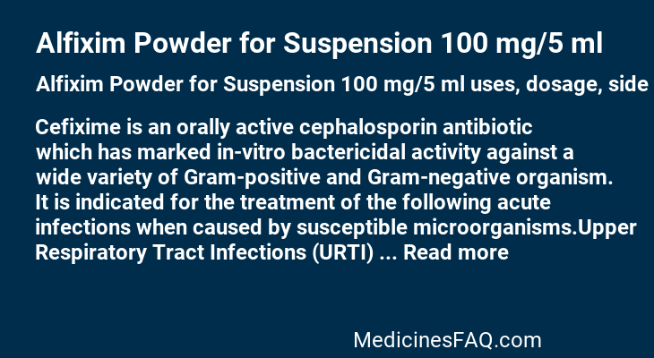 Alfixim Powder for Suspension 100 mg/5 ml