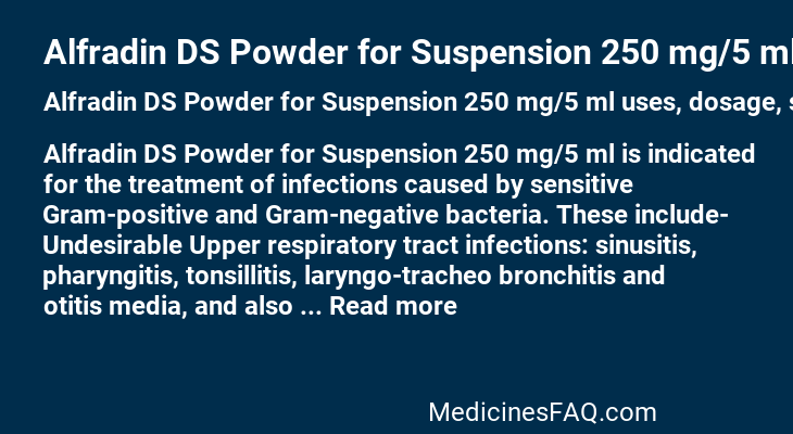 Alfradin DS Powder for Suspension 250 mg/5 ml