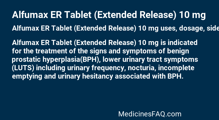Alfumax ER Tablet (Extended Release) 10 mg