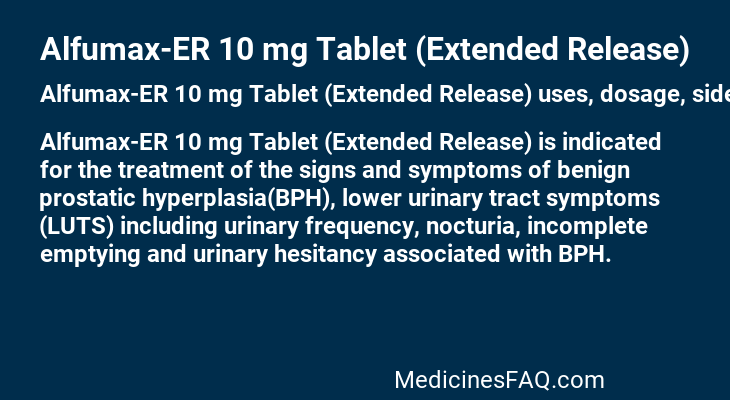 Alfumax-ER 10 mg Tablet (Extended Release)