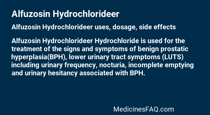 Alfuzosin Hydrochlorideer