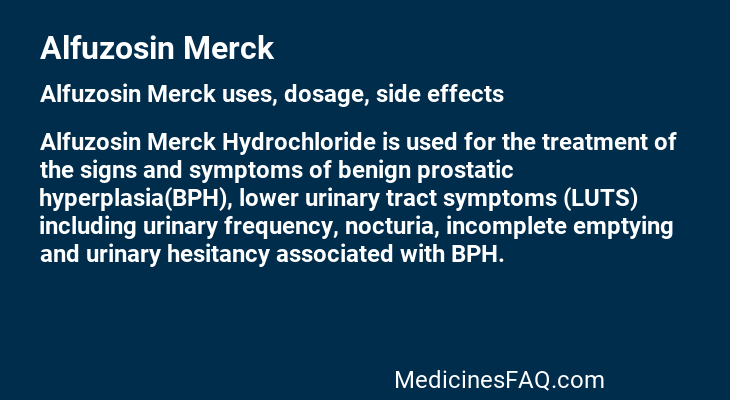 Alfuzosin Merck