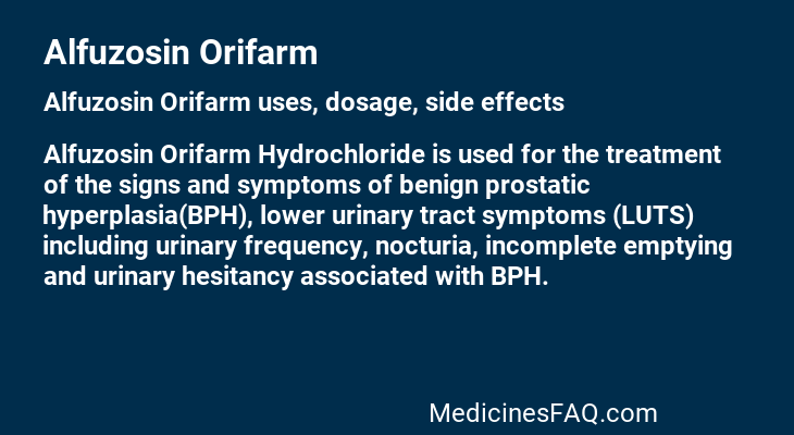 Alfuzosin Orifarm