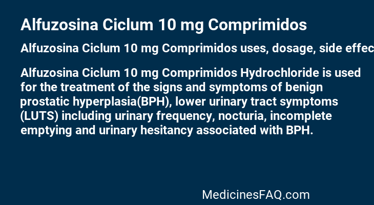 Alfuzosina Ciclum 10 mg Comprimidos