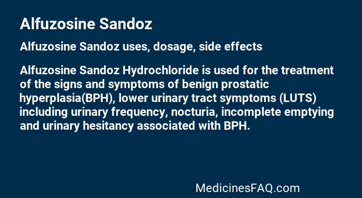 Alfuzosine Sandoz