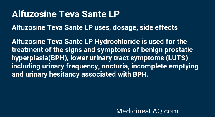 Alfuzosine Teva Sante LP