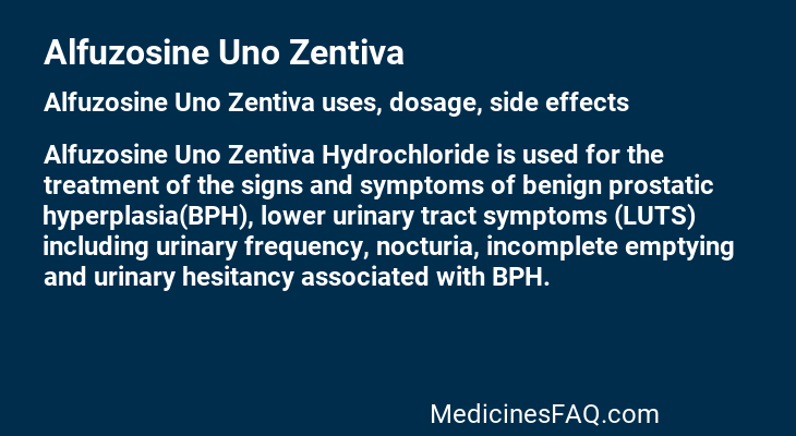 Alfuzosine Uno Zentiva