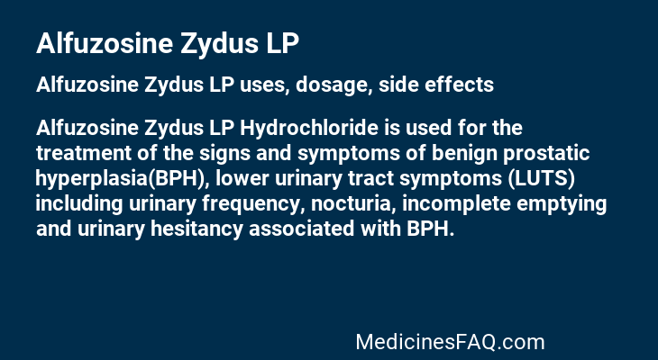 Alfuzosine Zydus LP