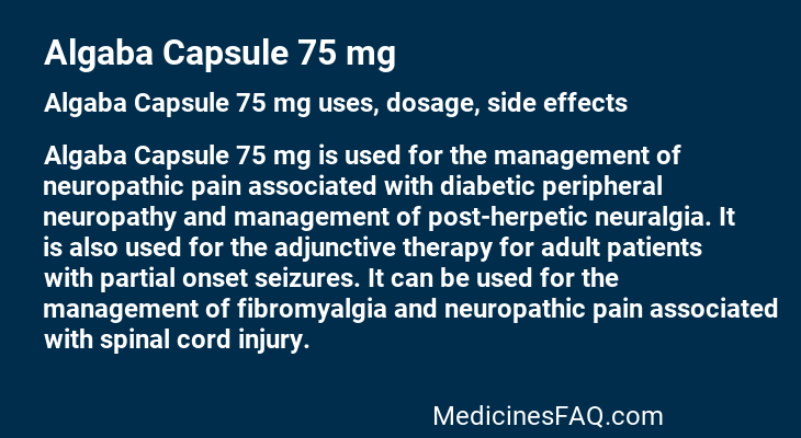 Algaba Capsule 75 mg