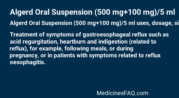 Algerd Oral Suspension (500 mg+100 mg)/5 ml