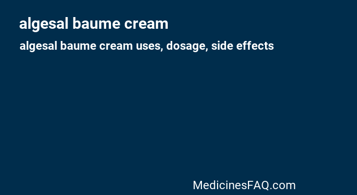 algesal baume cream