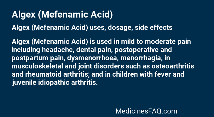 Algex (Mefenamic Acid)