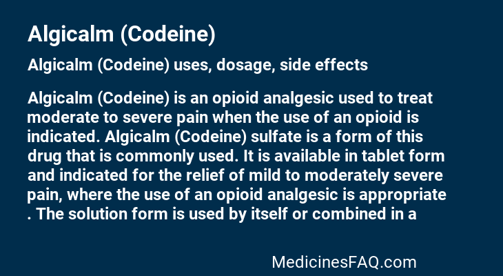 Algicalm (Codeine)