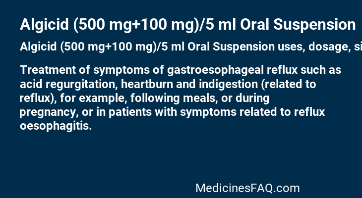 Algicid (500 mg+100 mg)/5 ml Oral Suspension