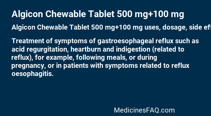 Algicon Chewable Tablet 500 mg+100 mg
