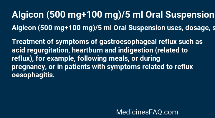 Algicon (500 mg+100 mg)/5 ml Oral Suspension