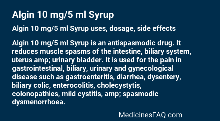 Algin 10 mg/5 ml Syrup