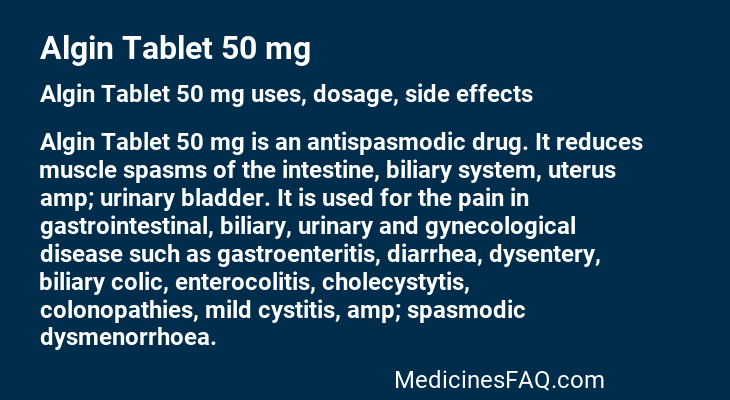 Algin Tablet 50 mg