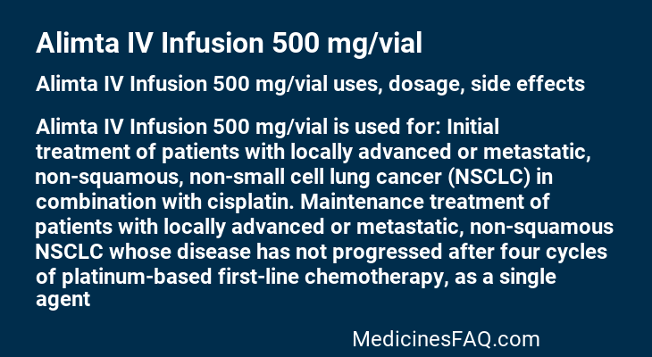 Alimta IV Infusion 500 mg/vial