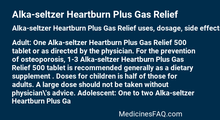 Alka-seltzer Heartburn Plus Gas Relief