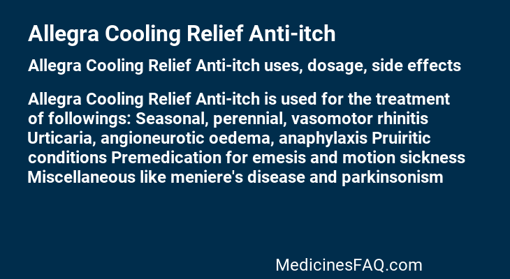 Allegra Cooling Relief Anti-itch