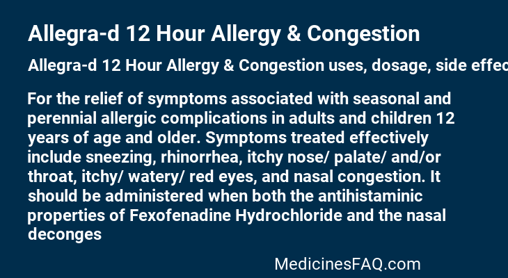 Allegra-d 12 Hour Allergy & Congestion